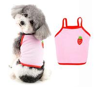 Ranphy Vêtement pour animal domestique en coton - T-shirt pour petit chien - T-shirt pour chien et chat brodé - Gilet doux en tricot respirant - Vêtement d'été sans manches