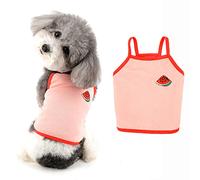 Ranphy Vêtement pour animal domestique en coton - T-shirt pour petit chien - T-shirt pour chien et chat brodé - Gilet doux en tricot respirant - Vêtement d'été sans manches