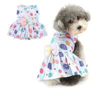 Ranphy Vêtements de Pâques pour animal de compagnie - Robe de princesse mignonne imprimée avec nœud - Jupe pour petit chien - Tenue une pièce pour yorkshire, chihuahua, festival, fête, cosplay,