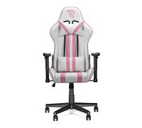 Ranqer Fauteuil Gaming Felix Ergonomique Style Racing en Similicuir Robuste avec Dossier Haut, Accoudoirs 2D, Inclinaison Réglable, Coussins Amovibles Et Grandes Tailles, Blanc/Rose
