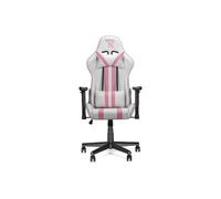 Ranqer Felix Chaise Gaming - Chaise de bureau ergonomique avec accoudoirs, dossier et coussins réglables, support métallique et base en nylon stable, set-up gaming et productivité - Blanc/rose
