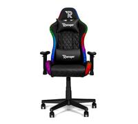 Ranqer Halo Chaise Gaming RGB avec Éclairage LED, Dossier Inclinable 180°, Accoudoirs 2D, Coussins Amovibles, Base Nylon Robuste Et Confort Ergonomique pour Longues Sessions, Noir