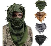 RANRANHOME Tactique Militaire 100% Coton Foulard Tête Chaude Enveloppant Désert Femmes Et Hommes en Plein Air Écharpe Tactique 110X110cm,Green