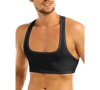 ranrann Débardeur Musculation Homme Sexy Gilet Tank Top Gym Sport Fitness Maillot de Corps Muscle Haut Court Danse Clubwear M-XXL Type A Noir XXL