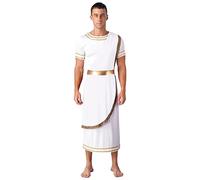 ranrann Déguisement Grec Antique Homme Adulte Costume Grecque Romain Toge Cosplay Halloween Carnaval Fête Jeu de Role S-3XL D Blanc L