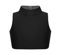 ranrann Enfant Fille Débardeur Sport Crop Top Gym Tenue Danse Classique Haut Court Vêtement Gymnastique Ballet Yoga Brassiere Mock Neck Dansewear 8-14 Ans A Noir 12 Ans