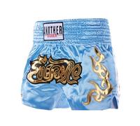 ranrann Enfant Garçon Short de Boxe Muay Thai MMA Kick Boxing Arts Martiaux Combat Short Sport Taille Elastique 5-16 Ans Bleu Clair 8-12 Ans