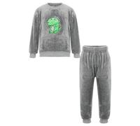 ranrann Ensemble Pyjama Flanelle Enfant Fille Garçon Pyjama Polaire Chaud Vêtement de Nuit Haut et Pantalon Sleepwear 1-8 Ans Dinosaure Gris 7-8 Ans