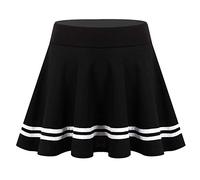 ranrann Femme Mini Jupe Ecolière Plissée Evasée Japonaise Taille Haute Uniforme Scolaire Jupe Plissée Étudiantes Jupe de Sport Gym Cosplay Costume de Marin S-XXXL Type B Noir M
