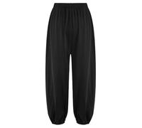 ranrann Garçon Pantalon de Kung Fu Tai Chi Arts Martiaux Sport Pantalon Sarouel Taille Elastique Noir 9-10 Ans
