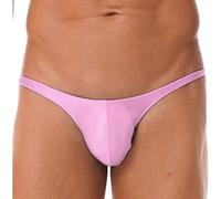 ranrann Homme Slip de Bain Moulant Brillant Sexy String Maillot de Bain Shorty Short de Bain Taille Basse Bikini M-XXL Rose M