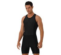 ranrann Maillot de Bain Homme 1 Pièce Combinaison Natation Surf Plage Piscine Swimwear M-3XL A Noir M