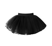 ranrann Tutu Danse Classique Fille Enfant Tutu Ballet Jupe Tulle Jupette Danse Jupe Couches Princesse Costume 1-16 Ans Noir 11-16 Ans