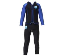 ranrann Unisexe Enfant Ensemble Néoprène 2.5mm 2 Pièces Haut Manches Longues et Pantalon de Plongée Kayak Snorkeling Surf Black&Blue 12-14 Ans