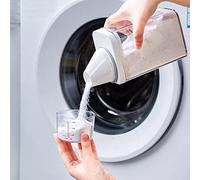 RANRAO 1500ml Boîte de rangement transparente pour et détergent à lessive avec tasse à mesurer, distributeur de poudre à vaisselle, distributeur d'adoucissant avec tasse à mesurer pour buanderie