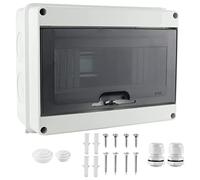RANRAO Boîte à fusibles étanche en saillie IP65, Boitier Électrique Étanche, Coffret Étanche - Petit distributeur étanche - 1 rangée - 8 modules avec porte - Pour jardin ou extérieur, pièces humides