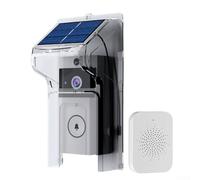 RANRAO Caméra de sonnette vidéo avec panneau solaire, interphone à changement de voix, housse résistante à la pluie