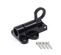 RANRAO Loquet de porte en alliage d'aluminium à ressort pour grenier, loft de plafond, loquet de sécurité automatique en alliage d'aluminium pour portes d'abri de jardin, portails - Noir
