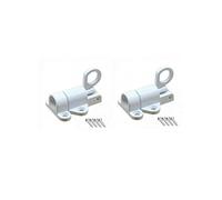 RANRAO Lot de 2 loquets de porte en alliage d'aluminium à ressort pour grenier et plafond - Loquet de sécurité automatique en alliage d'aluminium pour portes d'abri de jardin, portails - Blanc