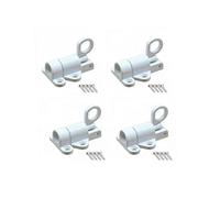 RANRAO Lot de 4 loquets de porte en alliage d'aluminium à ressort pour grenier et plafond - Loquet de sécurité automatique en alliage d'aluminium pour portes d'abri de jardin, portails - Blanc
