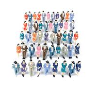 RANRAO Lot de 50 figurines en plastique assises 1:32 Miniture Personnes humaines peintes mixtes