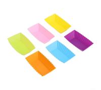 RANRAO Lot de 6 mini moules à cake rectangulaires en silicone pour muffins, cupcakes, pain, toast, brownie