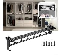 RANRAO Porte-vêtements Extractible pour Armoire, Heavy Duty Support Tringle penderie Cintre à Linge coulissante, Extensible Porte Cintre Coulissant, Rangement de Vêtements pour économiser de l'espace