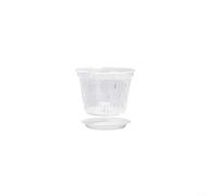 RANRAO Pot à orchidée transparent en plastique de 17,8 cm avec trous et soucoupes, pot en maille transparent pour jardin - 1 pièce avec couvercle