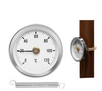 RANRAO Thermomètre bimétallique à clipser pour maison et industriel, thermomètre à tube à pince en acier inoxydable, 63 mm