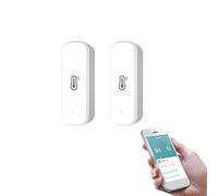 RANRAO Tuya pour Zigbee Lot de 2 thermomètres hygromètres pour la maison, capteur de température et d'humidité WiFi avec détecteur intelligent sans fil de température et d'humidité