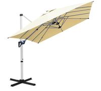 RANSENERS Parasol Déporté Rectangulaire, 400 x 240 cm | 12 Baleines, Rotatif 360°, Inclinable 0-90°, Tissu Extra Dick, UV50+, pour Jardin, Terrasses, Cafe, Restaurant, Extérieur