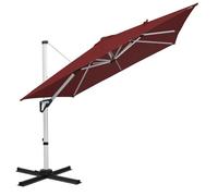 RANSENERS Premium Parasol déporté 270 x 270 cm Carré, Rotation à 360°, Cadre en Aluminium, 8 Baleines, Pied Croisé, Tissu 240 g/m² avec Protection UV 50+, Housse Incluse, pour Jardin et Extérieur