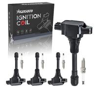 RANSOTO Lot de 4 bobines d'allumage et bougies d'allumage compatibles avec Nissan Altima Cube Rogue Sentra Versa NV200 1,6 L 1,8 L 2,0 L 2,5 L L4 remplace UF549 9029