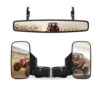 RANSOTO Rétroviseur latéral et rétroviseur central avec support de cage de 4,4 cm à 5,1 cm, compatible avec Polaris RZR Can-Am Maverick Commander Yamaha Rhino Honda Pioneer Kawasaki Teryx