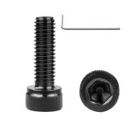 Ranstac M4x16mm Vis à Tête Hexagonale à Six Pans Creux Boulons Vis à Métaux Acier au Carbone Finition Oxyde Noir 100 pièces HS/JXLS-06