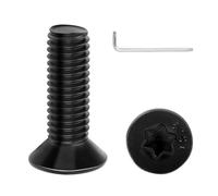 Ranstac M4x16mm Vis à tête plate Torx Vis à tête fraisée à empreinte étoile Boulons 10,9 Acier au carbone Surface en oxyde noir Couverture entièrement filetée 20 pièces HS/JXLS-09