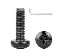 Ranstac M4x16mm Vis à tête ronde Torx Filetage complet pour vis mécaniques 12,9 Acier au carbone Oxydation noire Vis de sécurité Torx à tête plate 30 pièces HS/JXLS-07