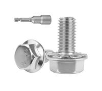 Ranstac M8x16mm Vis à Bride Hexagonale Dentées Avec Hexagone Extérieur Vis à Bride en Acier Inoxydable 304 Avec Entraînement Hexagonal Extérieur 25 pièces HS/JXLS-10