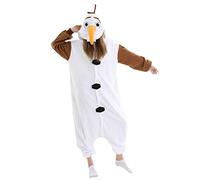 RANSUU Olaf Onesie Costume bonhomme de neige Relaxo Combinaison Adulte Pyjama Femme Homme Animal Pyjama Noël Carnaval Halloween, Blanc., M
