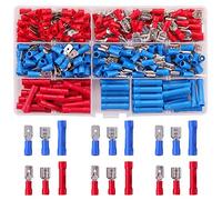 Rantecks 250PCS Connecteurs de fils électriques Isolés Bornes à sertir Spade Butt Connector Set Kit d'assortiment mixte pour voiture automobile Moto Bateaux Instruments électriques