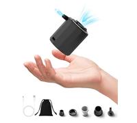 Rantizon Petite pompe à air électrique, pompe à air rechargeable par USB, pompe gonflable améliorée, adaptée pour les anneaux de natation, matelas pneumatiques, avec lumière inférieure (noir)