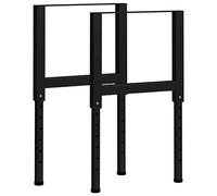 Rantry Cadres pour bureau de travail 2 pièces en métal 55 x (69 - 95,5) cm noir, décor de meubles de table de travail pour garage atelier