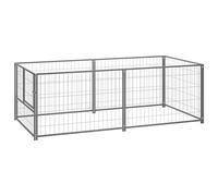 Rantry Cage pour chiens Argent 200 x 100 x 70 cm en acier, Cage pour chiens d'intérieur Kennel pour chiens Cages pour chiens de clôture pour chiens d'extérieur