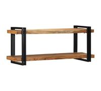 Rantry Étagère murale 110 x 33 x 45 cm en bois massif d'Acacia, armoire de bibliothèque vitrine, bibliothèque verticale économise de l'espace, bibliothèque de sol pour salon étude chambre bureau