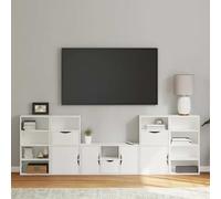 Rantry Meuble TV 5 pièces avec conteneur ODDA blanc en bois de pin, meuble TV meuble bas pour TV pour table de salon industrielle, support TV salon M-3365379