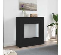 Rantry Mobilier Cadre pour Cheminée Chêne Noir 90 x 30 x 90 cm en aggloméré, Meubles Cadre Cheminée, Cheminée de Sol avec Cadre et Brûleur, Accessoires Cheminée, Cadre Bois