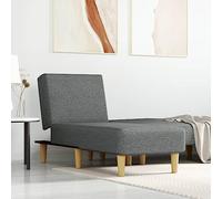 Rantry Mobilier de chaise longue en tissu gris foncé, meubles de plage, canapé-lit, meubles de jardin, lit de piscine, lit de jardin M-352799