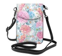 Ranunculus Orchid Floral Blossom Women's Pu Leather Crossbody Card Package Sac à main léger