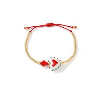 Ranuw Breloque en forme de cœur en verre, cordon réglable, fermoir sécurisé, unisexe, accessoire de mode, breloque en alliage tendance, perle de verre, unisexe, bijou spirituel pour poignet, taille