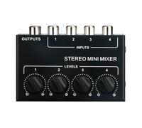 Ranuw CX400 Mélangeur stéréo passif à 4 canaux pour les amateurs de musique et les créateurs de contenu qui ont besoin de plusieurs appareils Sound Mixer